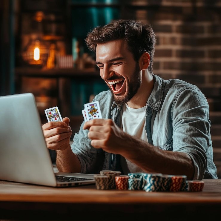 Pengguna Indonesia menikmati sesi Live Casino slotcc melalui smartphone dengan nyaman di rumah